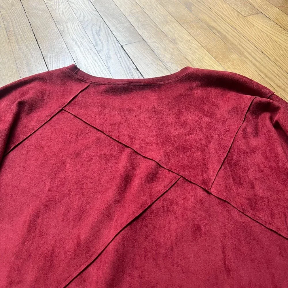 Soft Surroundings Size M Orange Burnt Sienna Felicity Faux Suede Tunic Top - Picture 13 of 13